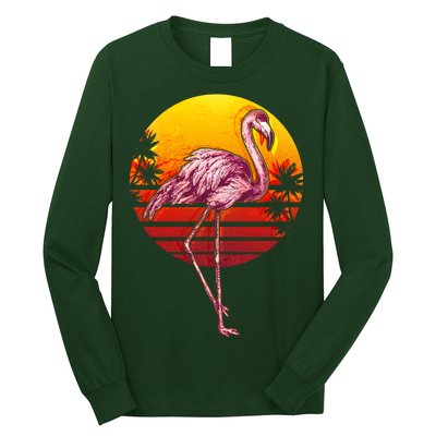 Retro Vintage Flamingo  Long Sleeve Shirt