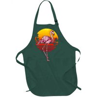 Retro Vintage Flamingo  Full-Length Apron With Pockets