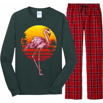 Retro Vintage Flamingo  Long Sleeve Pajama Set