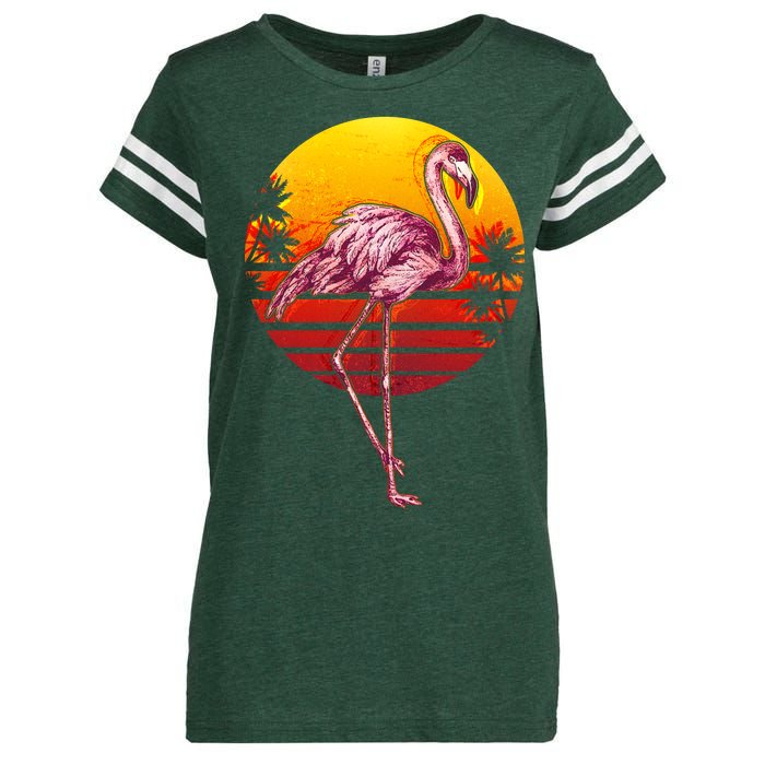 Retro Vintage Flamingo  Enza Ladies Jersey Football T-Shirt