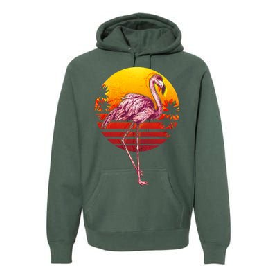 Retro Vintage Flamingo  Premium Hoodie