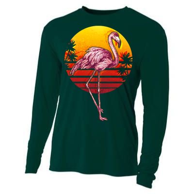 Retro Vintage Flamingo  Cooling Performance Long Sleeve Crew