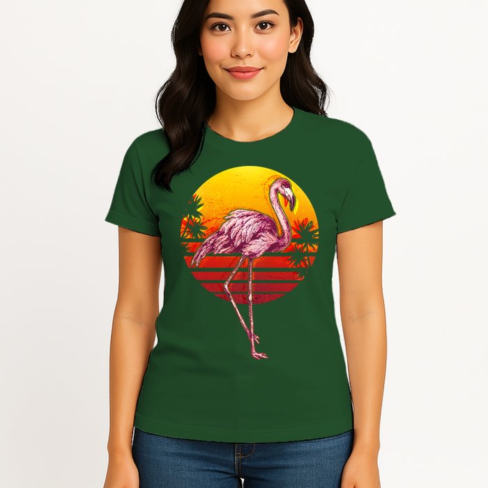 Retro Vintage Flamingo  Womens T-Shirt