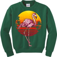 Retro Vintage Flamingo  Kids Sweatshirt