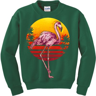 Retro Vintage Flamingo  Kids Sweatshirt