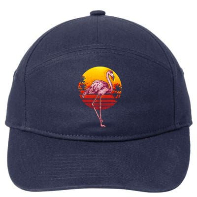 Retro Vintage Flamingo  7-Panel Snapback Hat