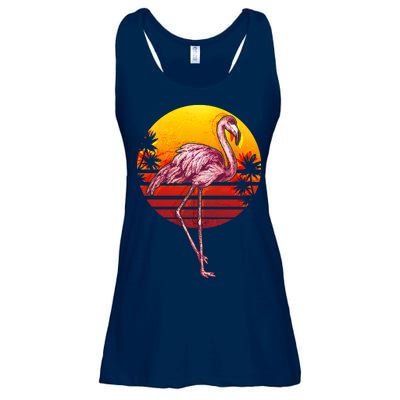 Retro Vintage Flamingo  Ladies Essential Flowy Tank