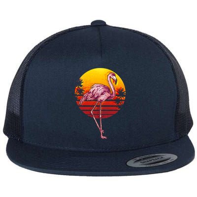 Retro Vintage Flamingo  Flat Bill Trucker Hat