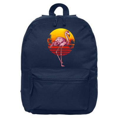 Retro Vintage Flamingo  16 in Basic Backpack