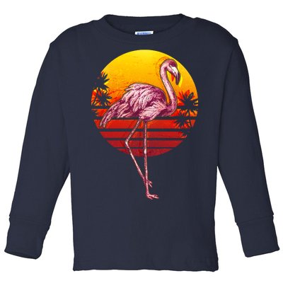 Retro Vintage Flamingo  Toddler Long Sleeve Shirt