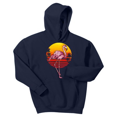 Retro Vintage Flamingo  Kids Hoodie