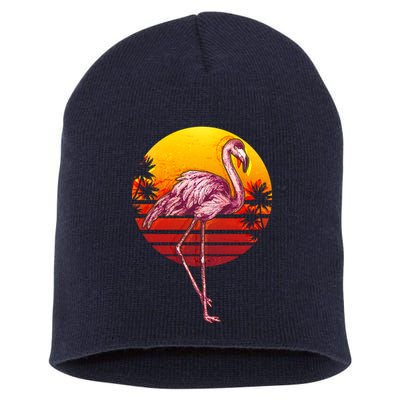 Retro Vintage Flamingo  Short Acrylic Beanie