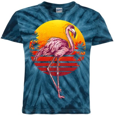 Retro Vintage Flamingo  Kids Tie-Dye T-Shirt