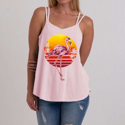 Retro Vintage Flamingo  Women's Strappy Tank