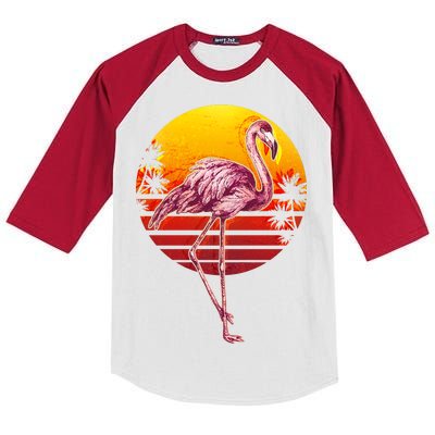 Retro Vintage Flamingo  Kids Colorblock Raglan Jersey