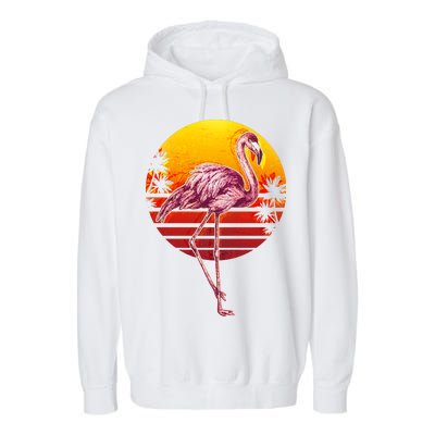 Retro Vintage Flamingo  Garment-Dyed Fleece Hoodie