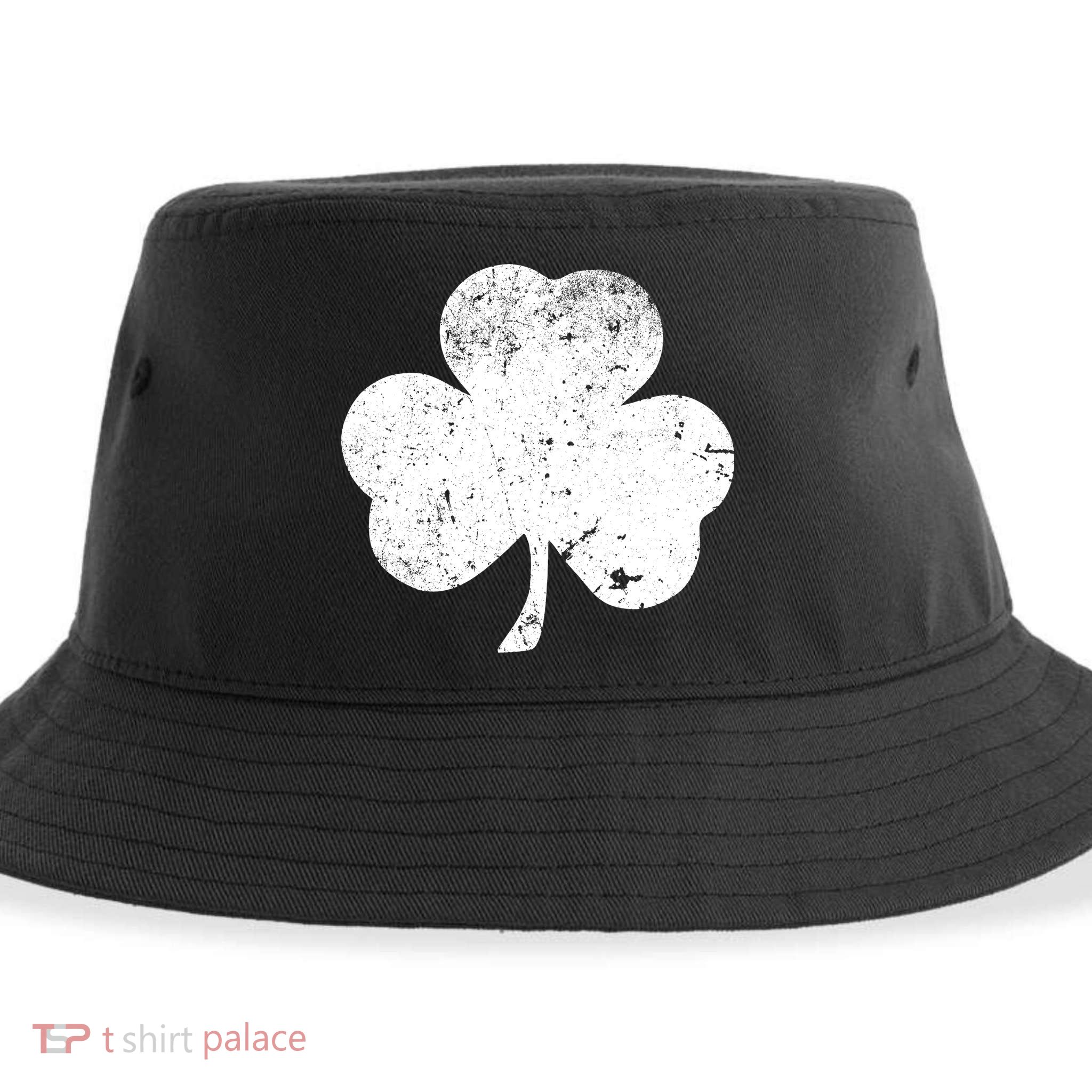 Retro Vintage Irish Distressed Shamrock St. Patrick's Day Sustainable Bucket Hat