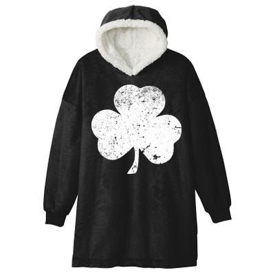 Retro Vintage Irish Distressed Shamrock St. Patrick's Day Hooded Wearable Blanket