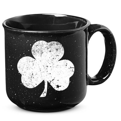 Retro Vintage Irish Distressed Shamrock St. Patrick's Day 15oz Campfire Ceramic Mug