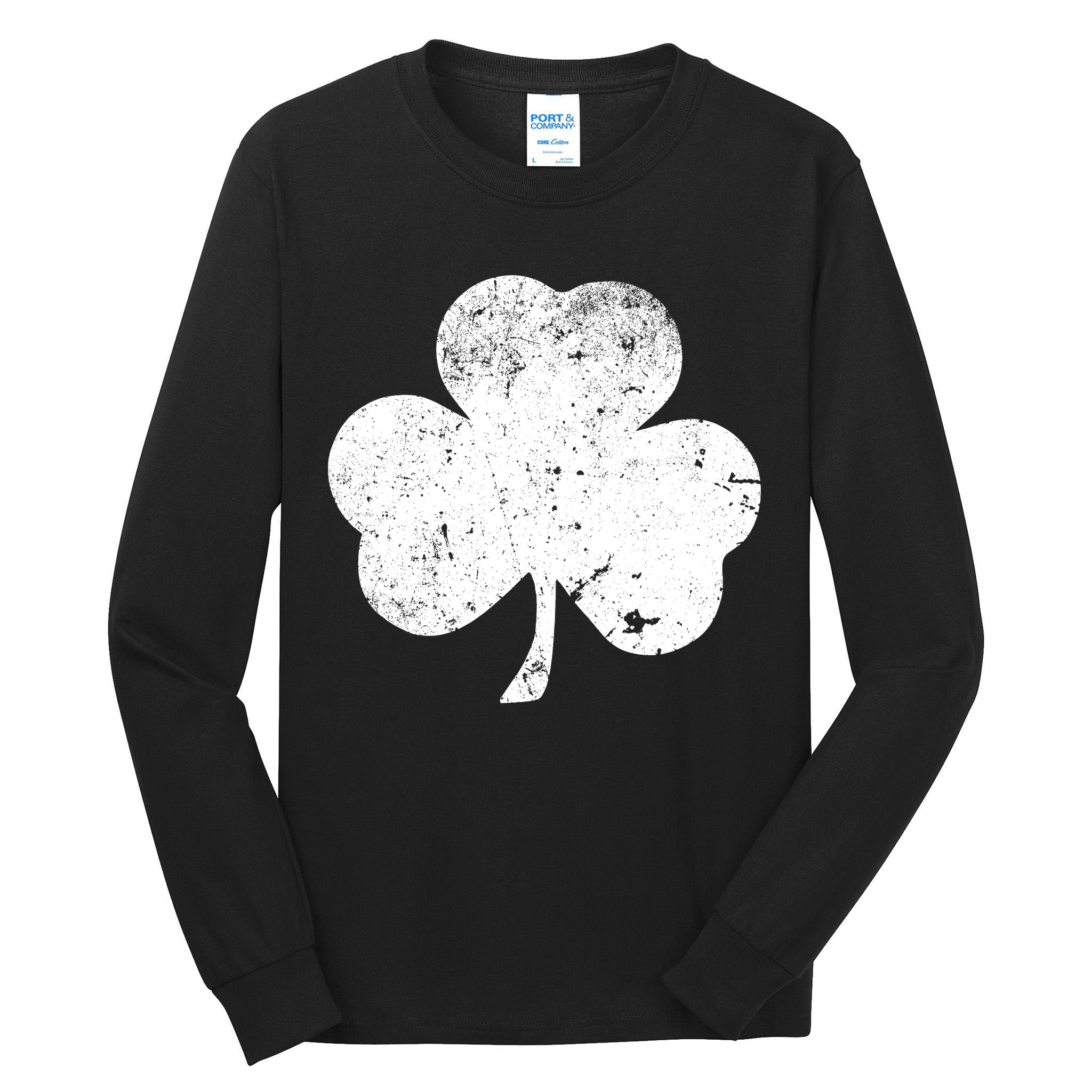 Retro Vintage Irish Distressed Shamrock St. Patrick's Day Tall Long Sleeve T-Shirt
