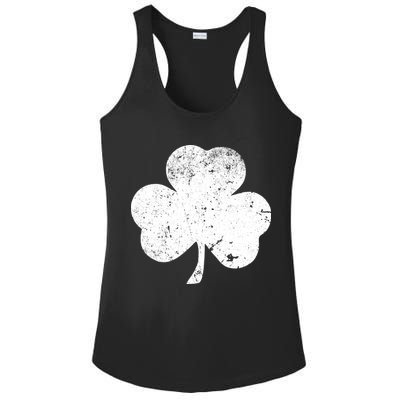 Retro Vintage Irish Distressed Shamrock St. Patrick's Day Ladies PosiCharge Competitor Racerback Tank