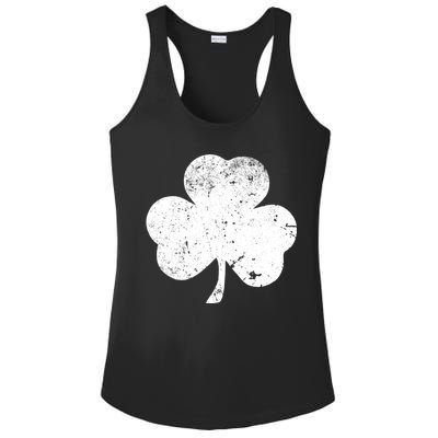 Retro Vintage Irish Distressed Shamrock St. Patrick's Day Ladies PosiCharge Competitor Racerback Tank