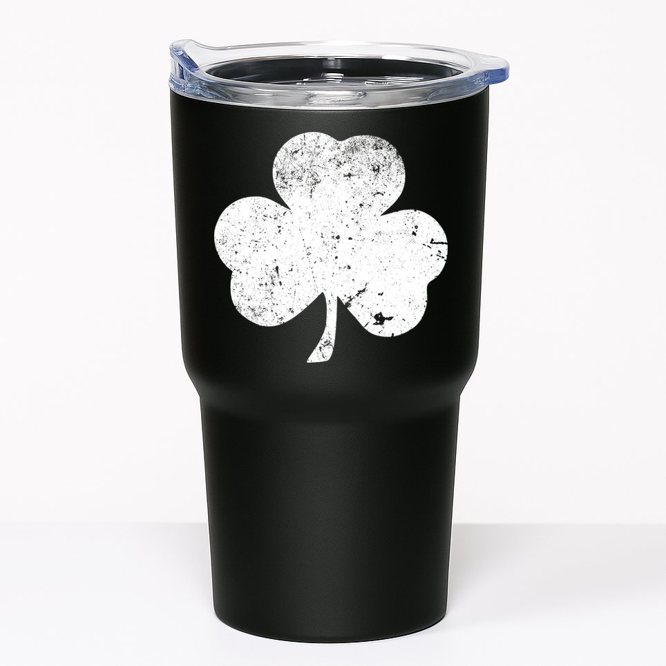 Retro Vintage Irish Distressed Shamrock St. Patrick's Day Tumbler