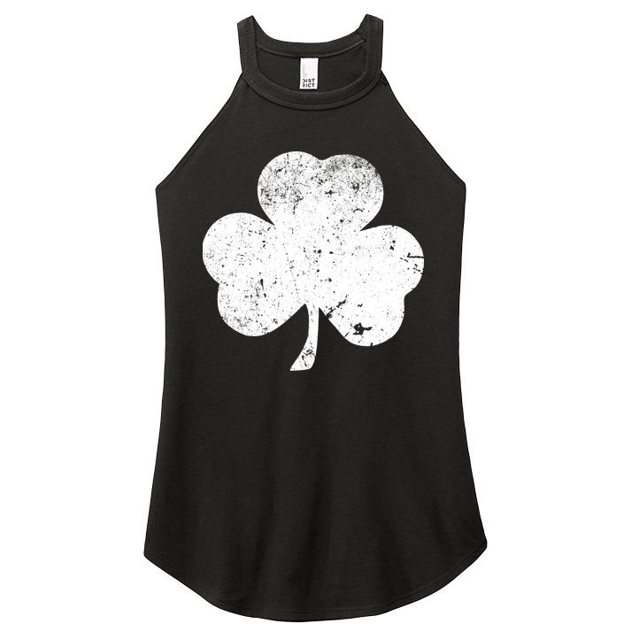 Retro Vintage Irish Distressed Shamrock St. Patrick's Day Women's Perfect Tri Rocker Tank