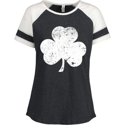 Retro Vintage Irish Distressed Shamrock St. Patrick's Day Enza Ladies Jersey Colorblock Tee