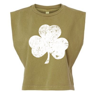 Retro Vintage Irish Distressed Shamrock St. Patrick's Day Garment-Dyed Women's Muscle Tee