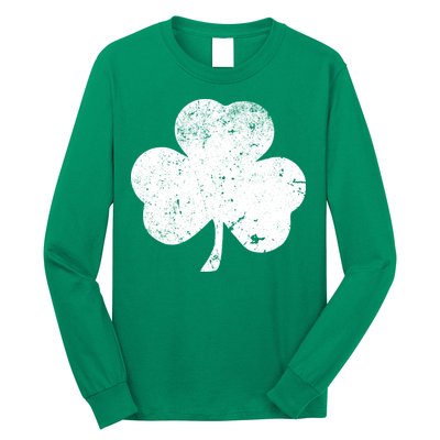 Retro Vintage Irish Distressed Shamrock St. Patrick's Day Long Sleeve Shirt
