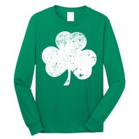 Retro Vintage Irish Distressed Shamrock St. Patrick's Day Long Sleeve Shirt