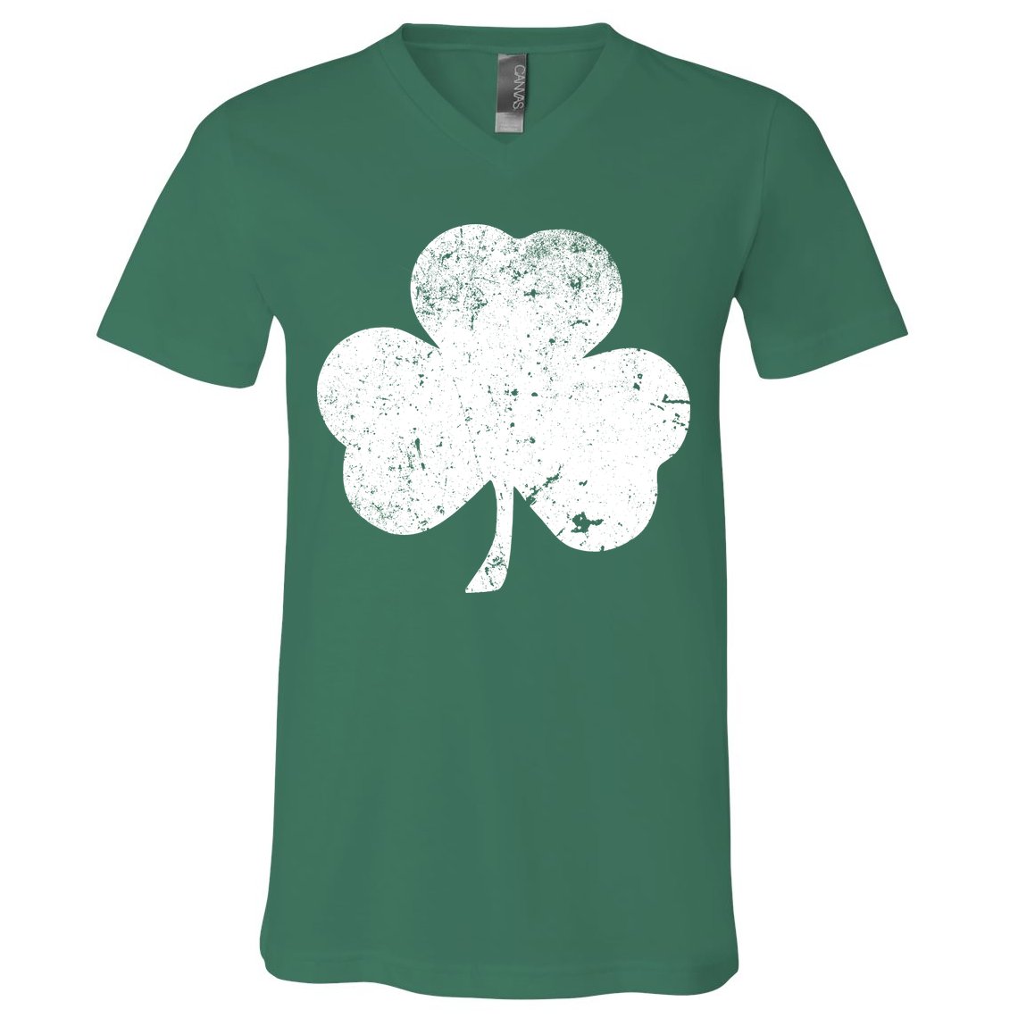 Retro Vintage Irish Distressed Shamrock St. Patrick's Day V-Neck T-Shirt
