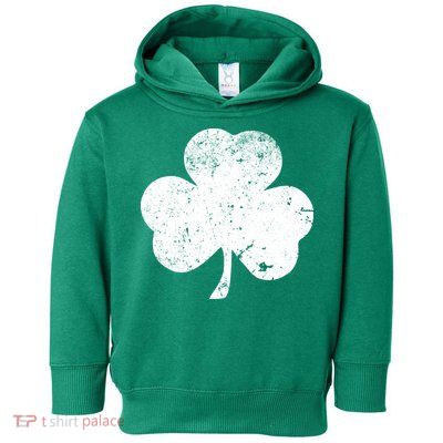Retro Vintage Irish Distressed Shamrock St. Patrick's Day Toddler Hoodie