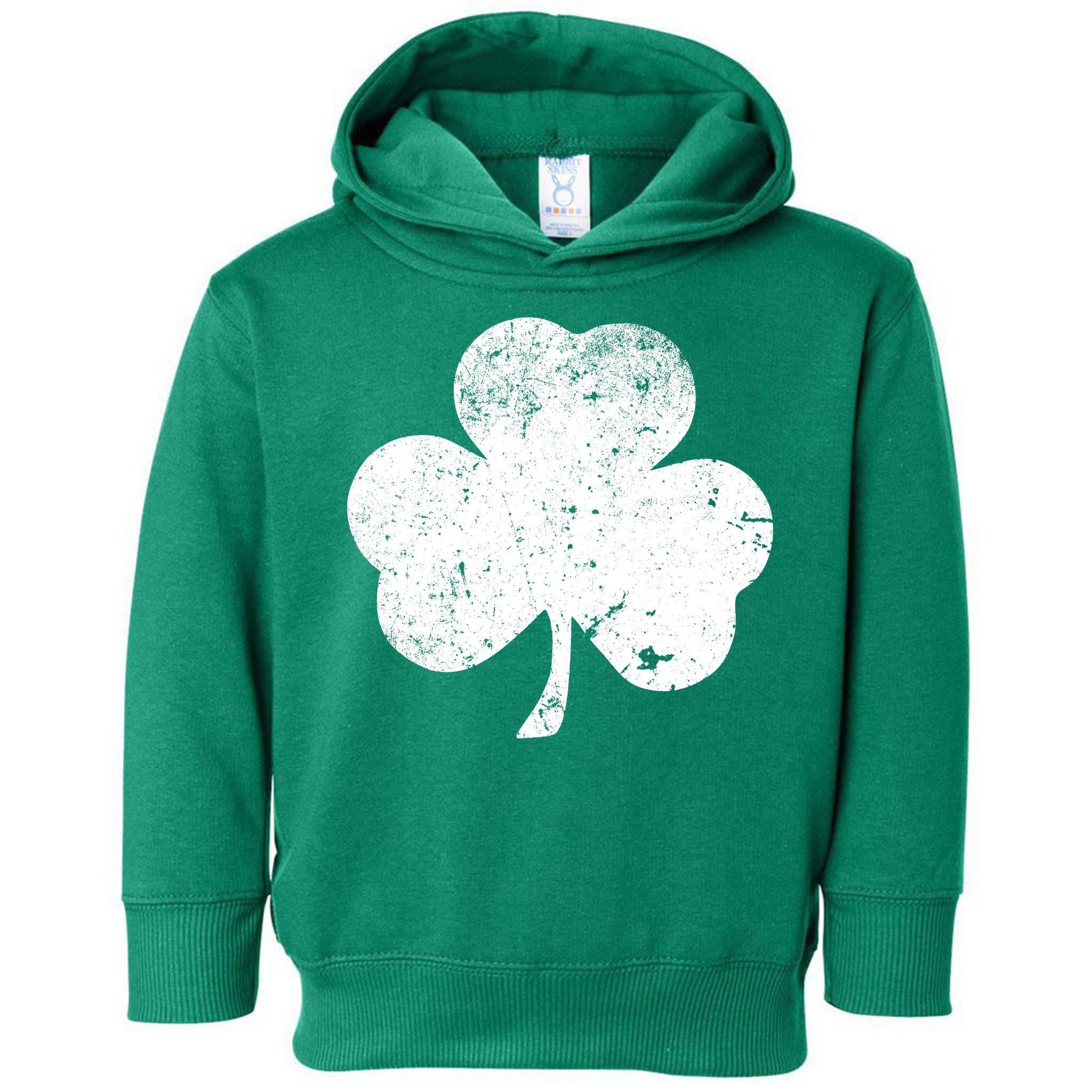 Retro Vintage Irish Distressed Shamrock St. Patrick's Day Toddler Hoodie