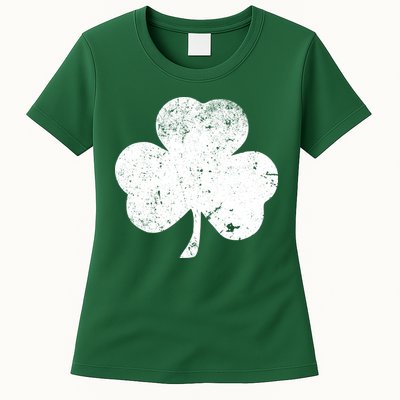 Retro Vintage Irish Distressed Shamrock St. Patrick's Day Womens T-Shirt