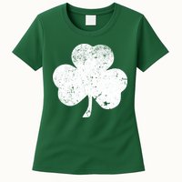 Retro Vintage Irish Distressed Shamrock St. Patrick's Day Womens T-Shirt