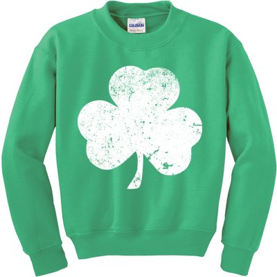 Retro Vintage Irish Distressed Shamrock St. Patrick's Day Kids Sweatshirt