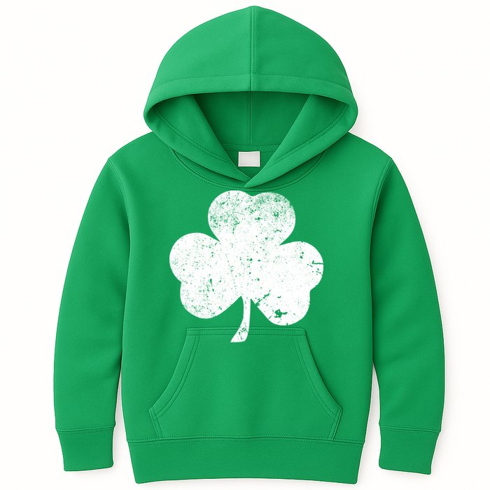 Retro Vintage Irish Distressed Shamrock St. Patrick's Day Kids Hoodie