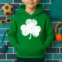 Retro Vintage Irish Distressed Shamrock St. Patrick's Day Kids Hoodie