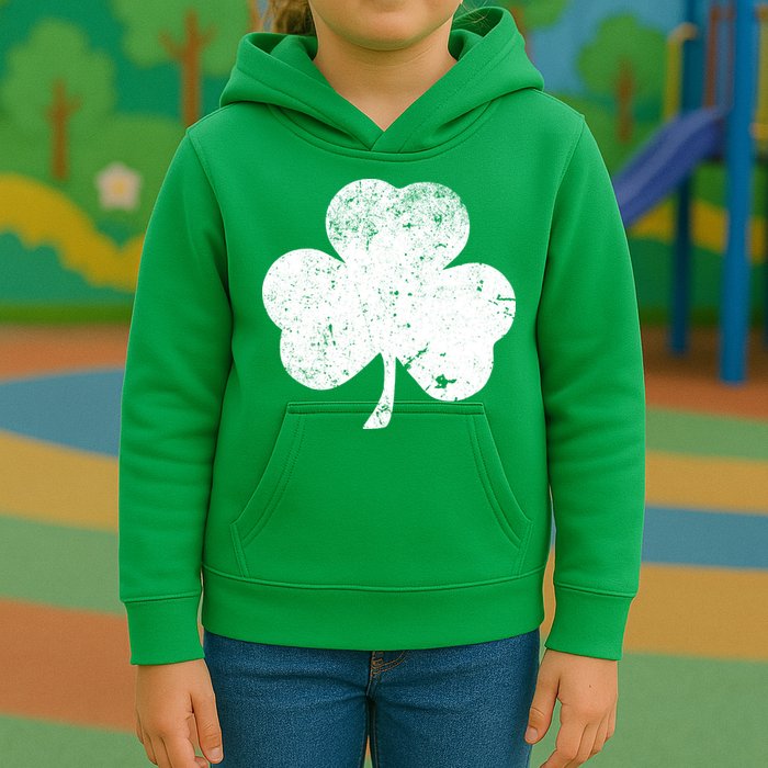 Retro Vintage Irish Distressed Shamrock St. Patrick's Day Kids Hoodie