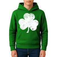 Retro Vintage Irish Distressed Shamrock St. Patrick's Day Kids Hoodie
