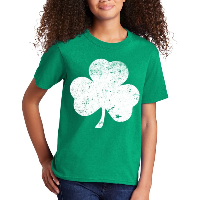 Retro Vintage Irish Distressed Shamrock St. Patrick's Day Kids T-Shirt