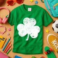 Retro Vintage Irish Distressed Shamrock St. Patrick's Day Kids T-Shirt