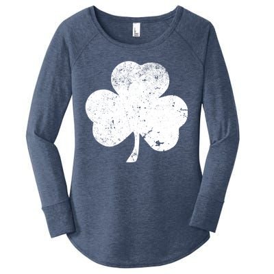 Retro Vintage Irish Distressed Shamrock St. Patrick's Day Women's Perfect Tri Tunic Long Sleeve Shirt