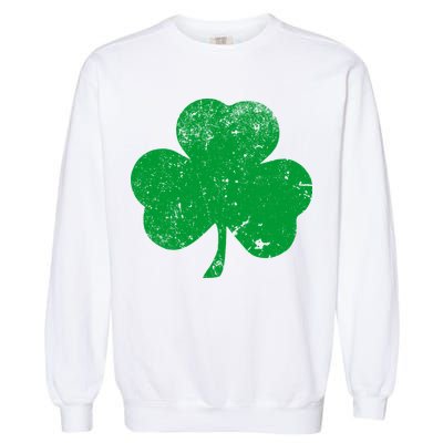 Retro Vintage Irish Distressed Shamrock St. Patrick's Day Garment-Dyed Sweatshirt