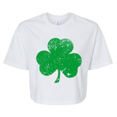 Retro Vintage Irish Distressed Shamrock St. Patrick's Day Bella+Canvas Jersey Crop Tee