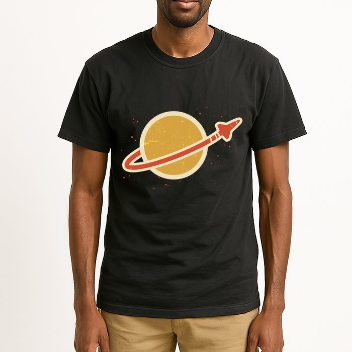 Retro Vintage Planet Space Shuttle Logo Tall T-Shirt