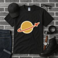 Retro Vintage Planet Space Shuttle Logo Tall T-Shirt