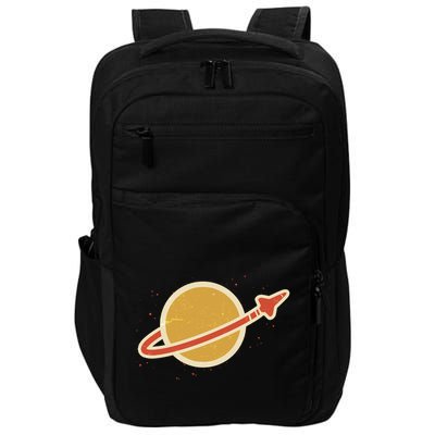 Retro Vintage Planet Space Shuttle Logo Impact Tech Backpack